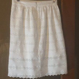 Cremieux White floral eyelet  lace pencil skirt